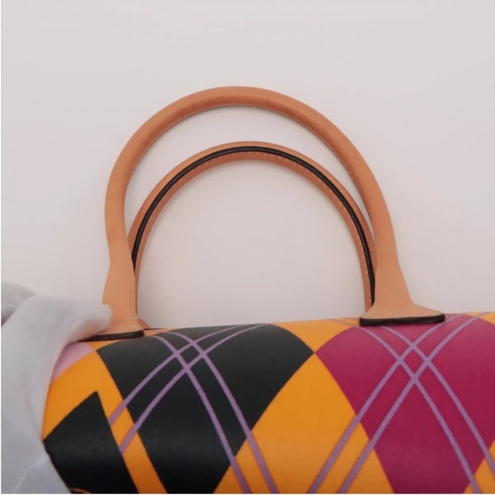 CHRISTIAN DIOR VINTAGE BY JOHN GALLIANO 2004 ARGYLE PRINT BOWLER BAG - Picture 6 of 12